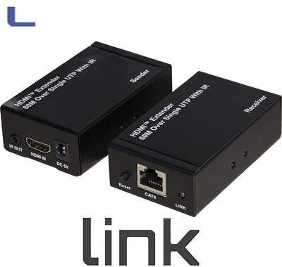 hdmi extender 60mt full hd cat5/6 link rip/telecomando *215