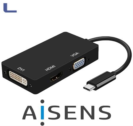 adattatore usb type C maschio - vga/dvi 24+5/hdmi aisens *572