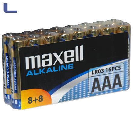 batterie alcaline Maxell LR3 AAA da 1,5 V Confezione da 16*572