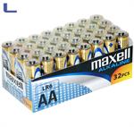 batterie alcaline Maxell LR6 AA da 1,5 V Confezione da 32