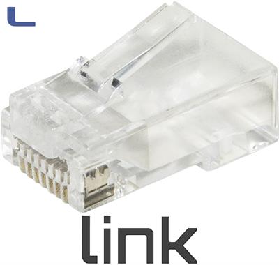 plug rj45 cat.6 per filo flessibile con fori conf.100pz *215