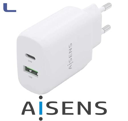 alimentatore type c+usb-a 25w fast charger aisens*572