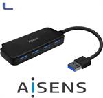 hub usb 3.0 4 porte e adattatore lan gigabit grey aisens *572