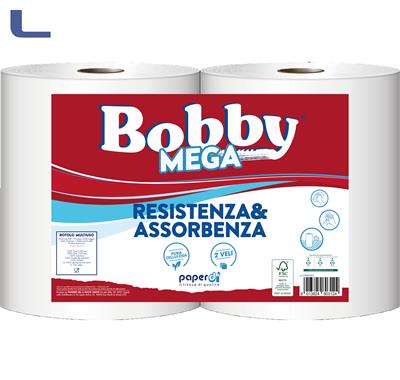 rotoloni carta bianca bobby mega conf. 2 rotoli 1,7kg *539