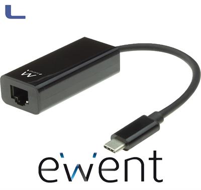 adattatore lan usb 3.2 type c gigabit ethernet 10/100/1000 black