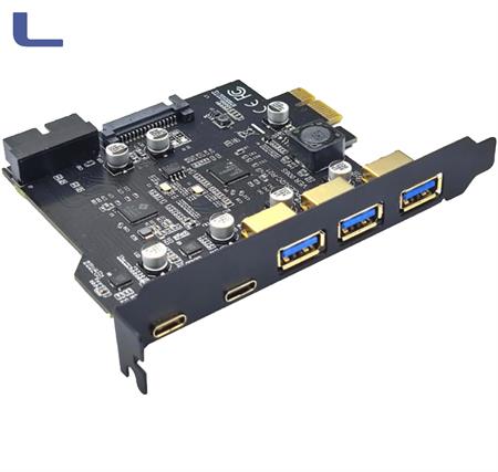 scheda PCI-E 3 porte usb 3.0+2 porte usb 3.2 gen2 type C  *774
