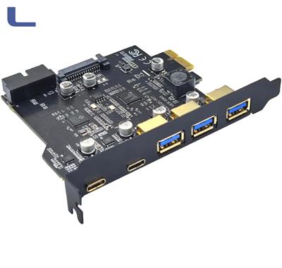 scheda PCI-E 3 porte usb 3.0+2 porte usb 3.2 gen2 type C  *774