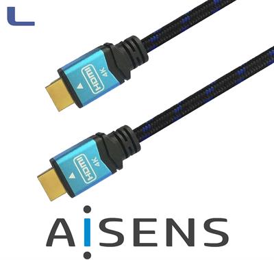 cavo hdmi m/m  alta velocità 5mt 4k black-blue aisens * 572