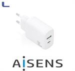 alimentatore type c+usb-a 30w fast charger aisens whithe *572
