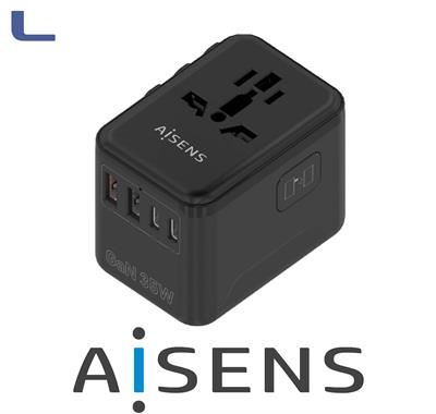 Adattatore da Viaggio Universale GaN 35W-2xUSB-A 2xUSB-C *572