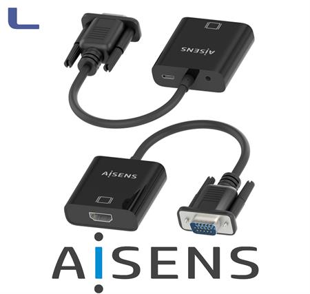 adattatore SVGA Maschio-HDMI+audio Femmina black 20cm aisens*572